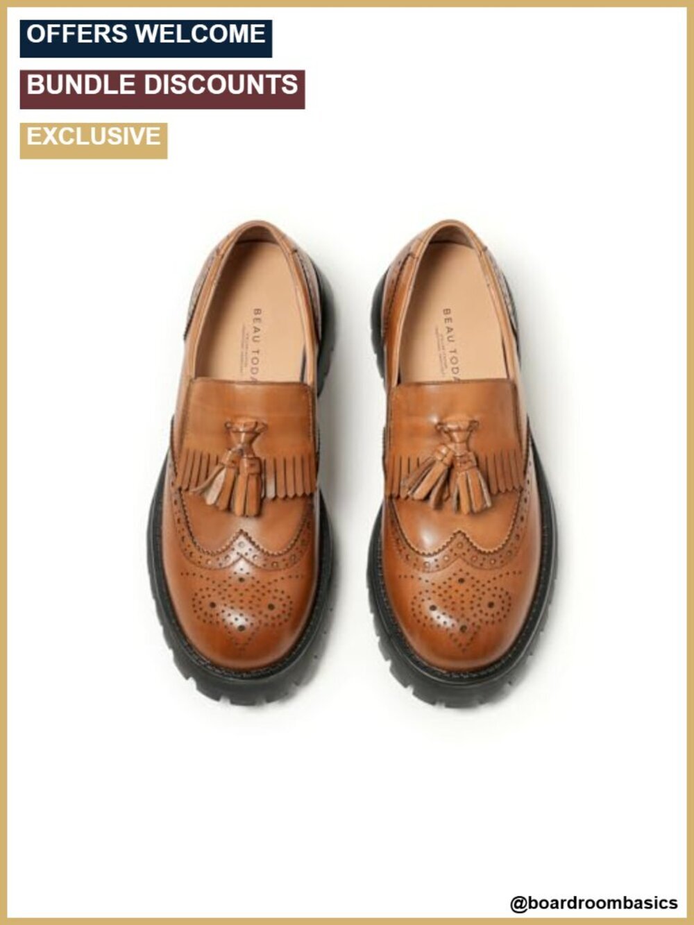 Genuine Leather Chunky Loafers for Women, Lug Sole Tassel Slip On Shoes, Dressy